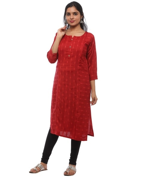 Buy Libas Art Pink Embroidered Silk Straight Kurti With Palazzos & Dupatta  Online at Rs.9749 | Libas