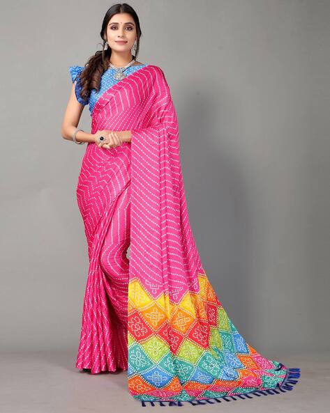 Party wear Cotton Rajasthani Leheriya Saree at Rs 1500/piece in Madanapalle  | ID: 2851452778897