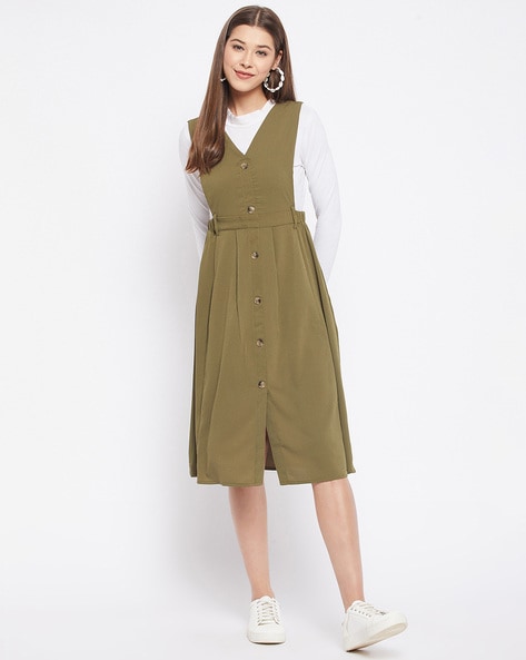 Solid A-line Dress