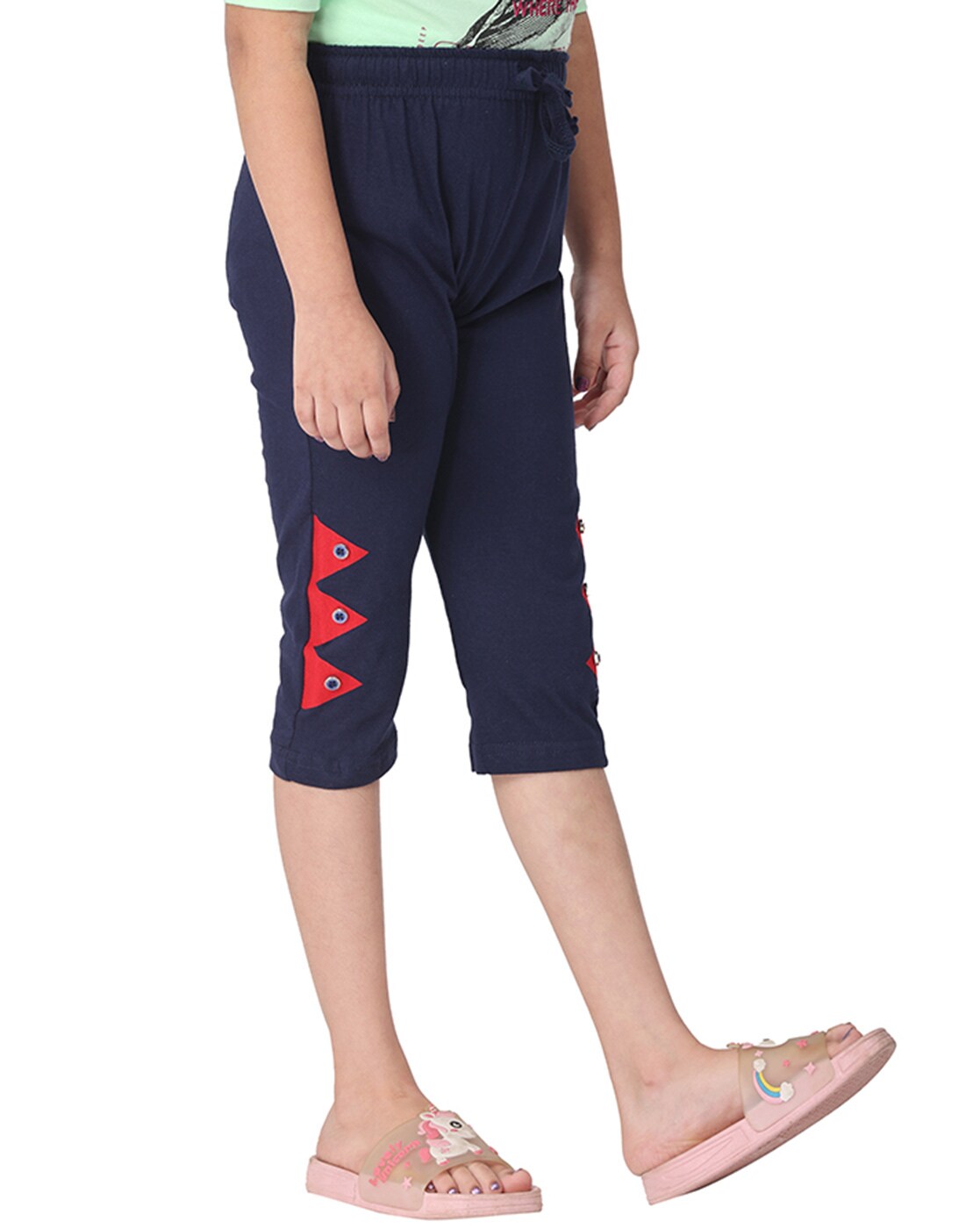 hi!mom Girls Cropped Cotton Leggings Basic Plain Kids Capri Pants Age 2-13  | Cotton leggings, Kid capri, Womens fashion casual
