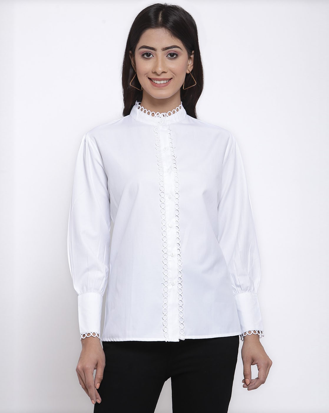 Buy Style Quotient Women White Cotton Blend Casual Oversized Shirt online