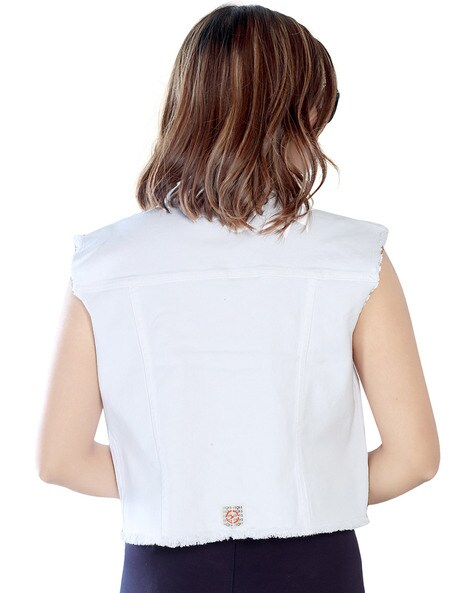 Vince Camuto White Denim Vest | Lyst