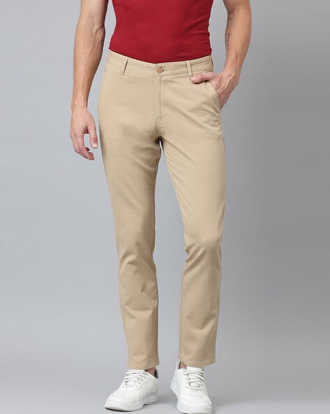 Buy Richlook Men Brown Slim Fit Solid Regular Trousers - Trousers for Men  9003351 | Myntra