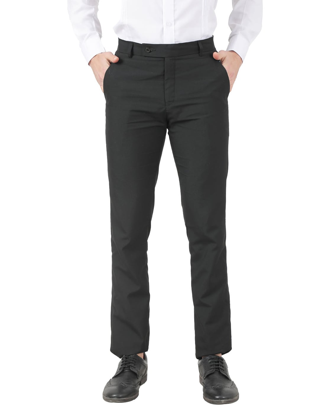 Buy Van Heusen Mens Slim Fit Formal Trousers VDTF1E76796Black40W x 34L  at Amazonin