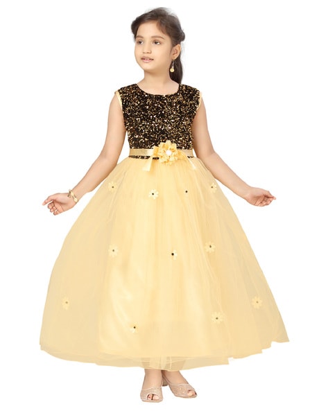 Beige Kids Party Dresses Aarika - Buy Beige Kids Party Dresses Aarika  online in India