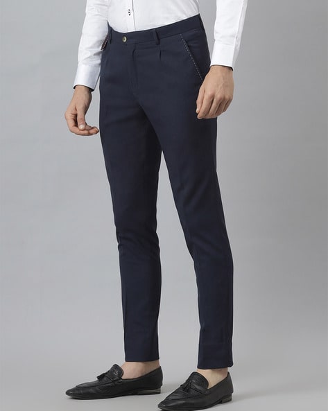 Buy Louis Philippe Navy Trousers Online - 793944 | Louis Philippe