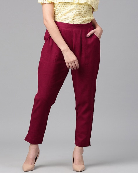 Jaipur Kurti Solid Straight Fit Pants