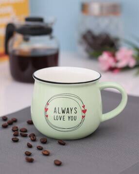 Typographic Printed Ceramic Coffee Mug