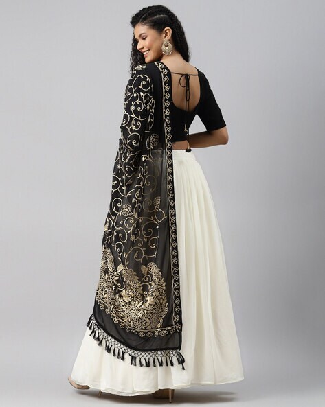 Ladies Black White Lehenga Choli at Rs.900/Piece in surat offer by Shree  Umiya Fashion