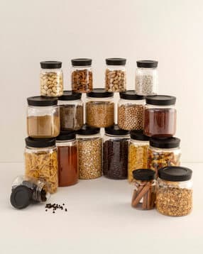home centre Solid 18-Piece Storage Canister Set-picture-51