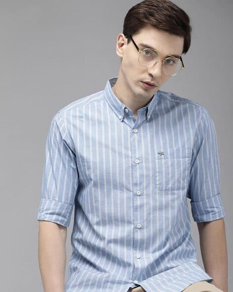 Product image of THE BEAR HOUSE Striped Slim Fit Shirt with Patch Pocket