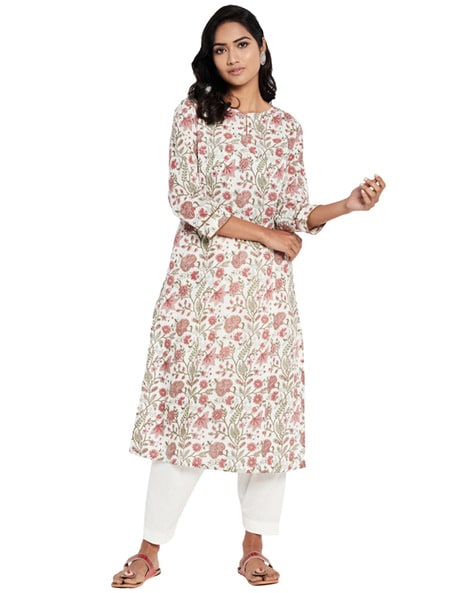 Fabindia women's 2025 straight cotton kurta