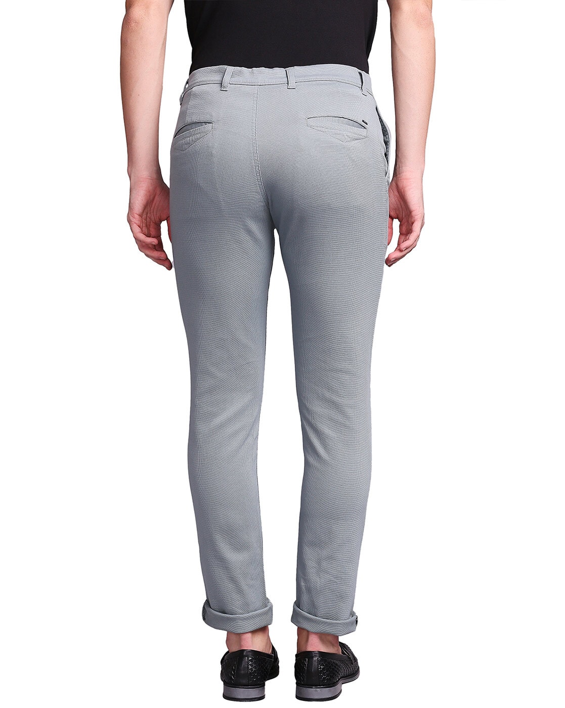 Buy Crimsoune Club Mens Light Grey Textured Trousers 30 at Amazonin
