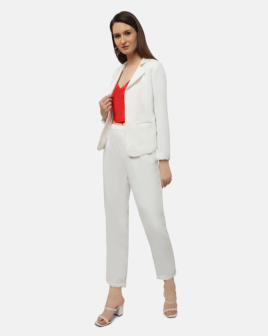 New White Trouser Suit 2 Piece Set Women Office Suits For Women Blazer Set  Elegant Pant Suits Office Uniform Style Custom  Pant Suits  AliExpress