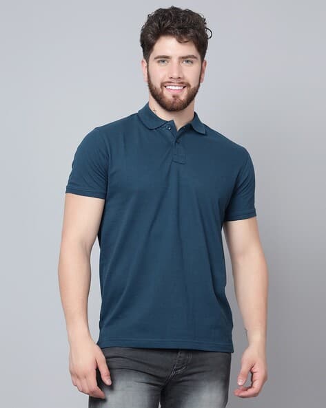 Slim Fit Polo T-Shirt with Collar Neck
