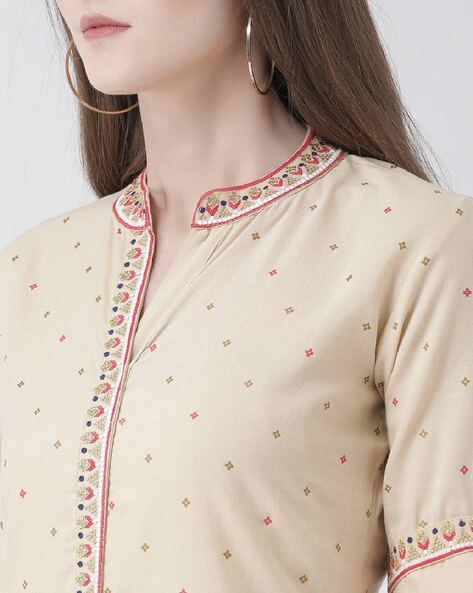 Collar neck kurta top designs