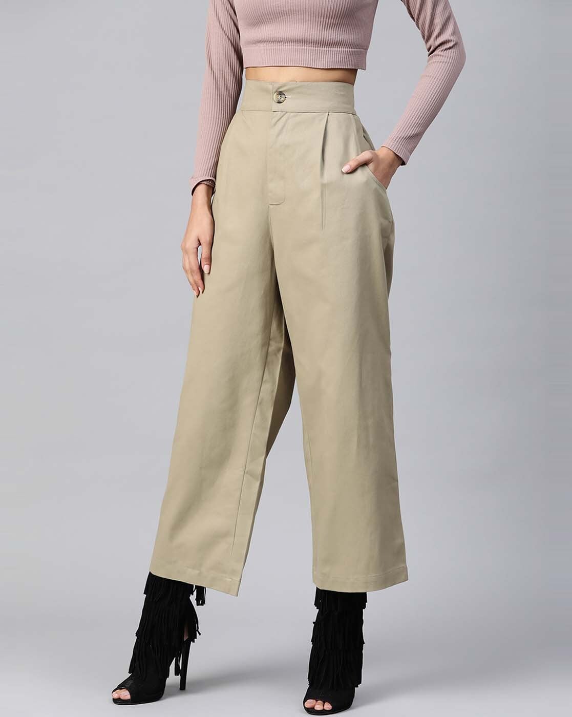 Juniper Pants  Buy Juniper Womens Beige Cotton Spendex Solid Straight Pant  Online  Nykaa Fashion