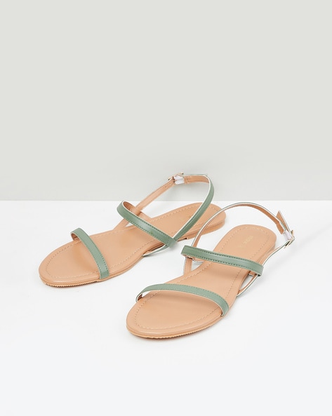 Harper - Green Leather Sandals | ALOHAS