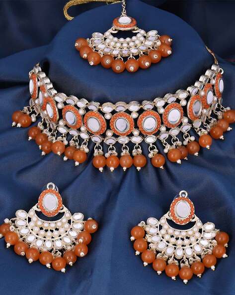 Maroon Orange Jewellery - Buy Maroon Orange Jewellery online in India