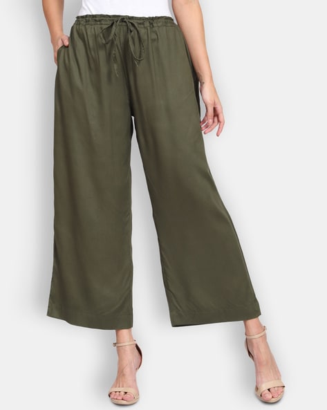 Shop Olive Green Palazzo Pants for Women Online from India's Luxury  Designers 2024