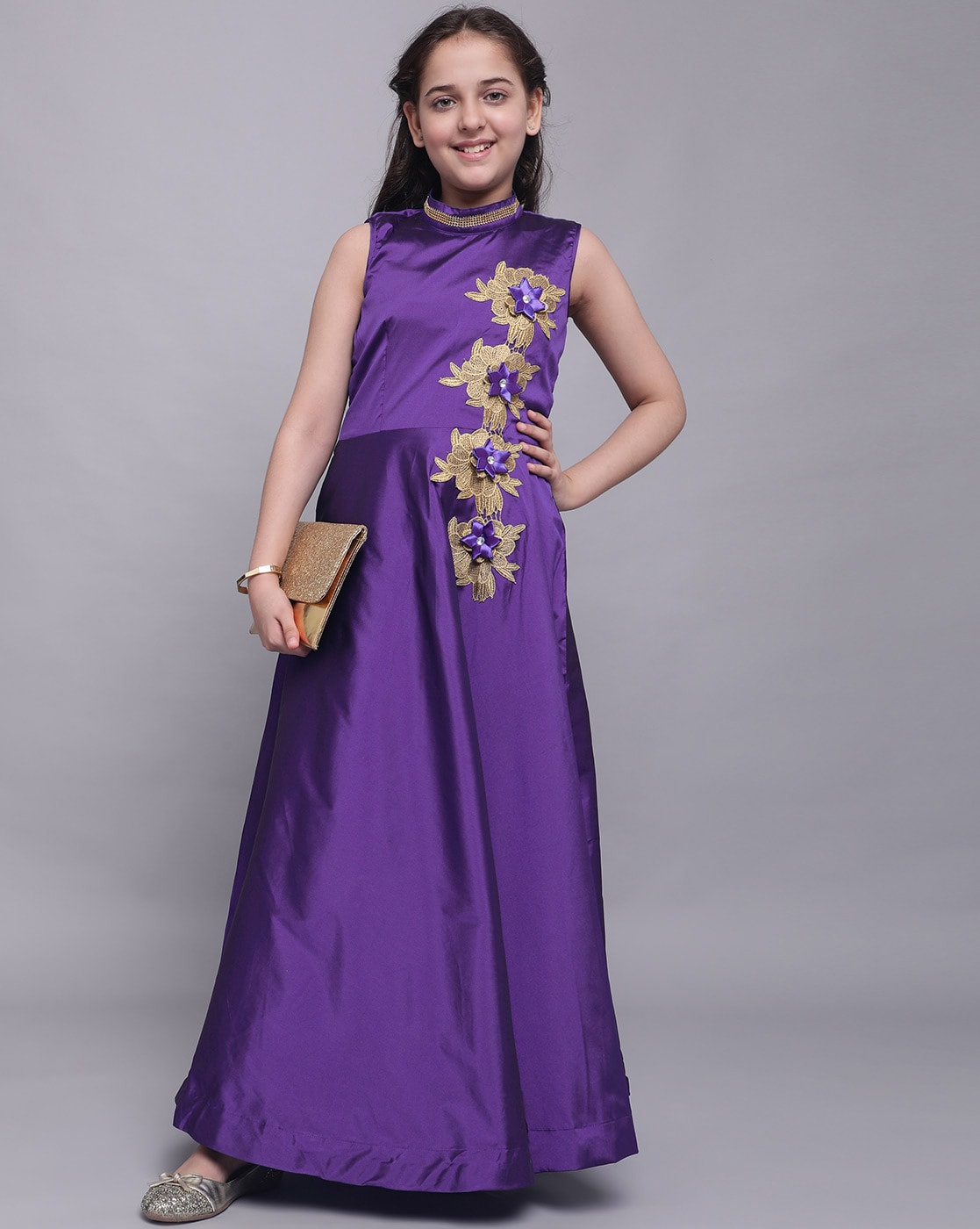 Royal Purple Dress | Purple and Gold Dress at Sara Dresses