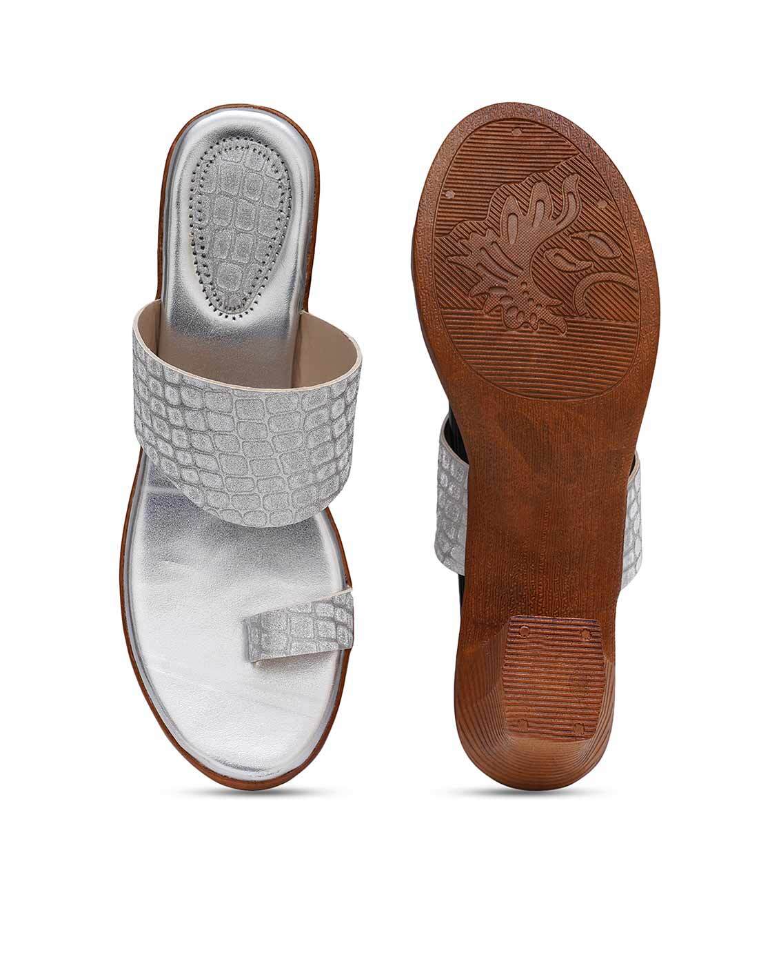 Silver T-Strap Boho Style Women's Leather Handmade Sandals/ Kolhapuri - The  Enache by Nidhi