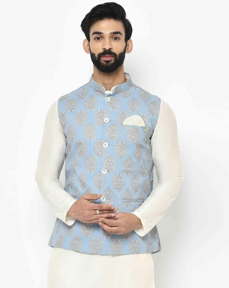 Buy ASFashionKurta Slim Fit Men's Modi Jacket/Nehru Jacket/Bandi with Pocket  Square (Multi-Coloured) M at Amazon.in