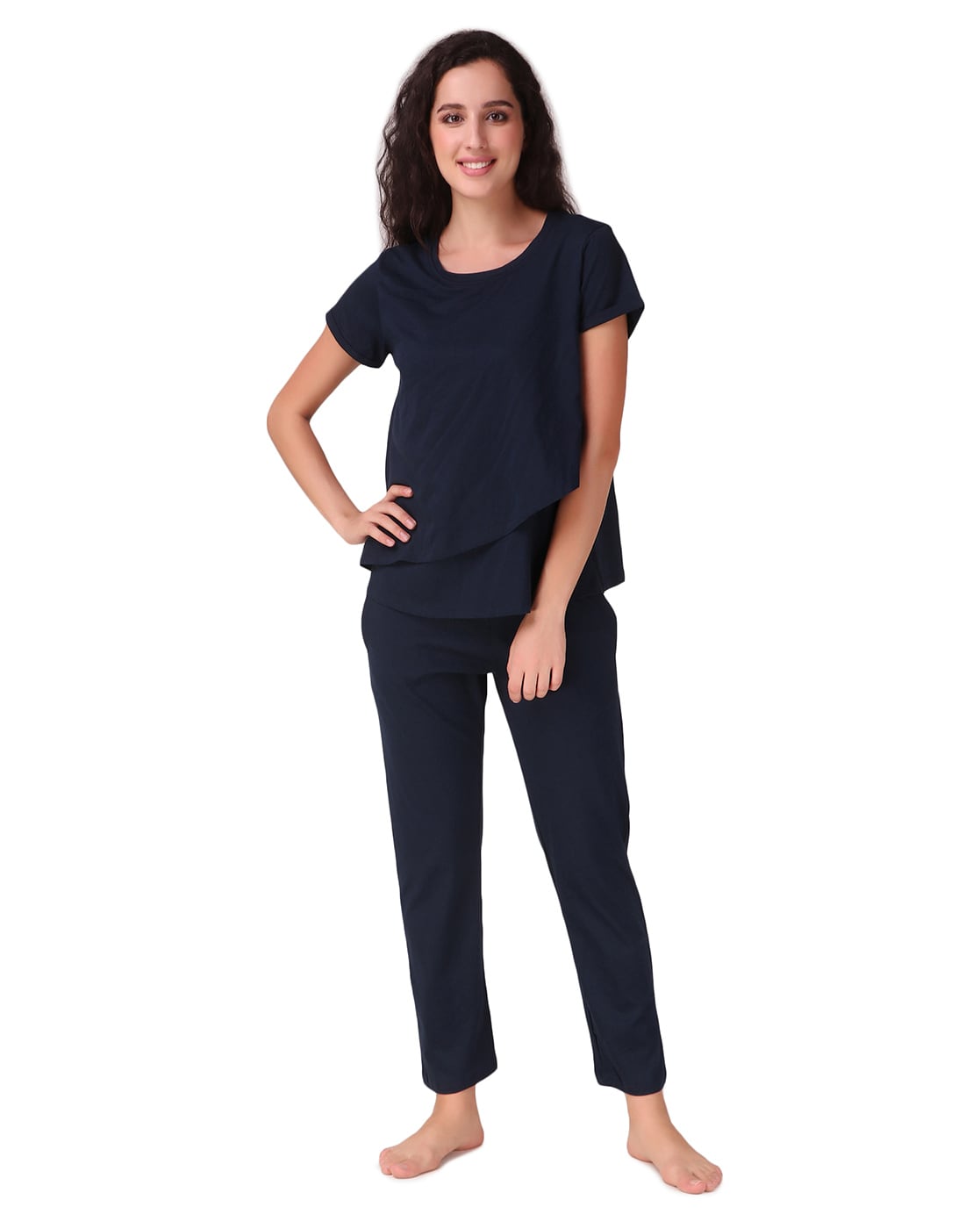 Round-Neck Maternity Nightwear Set