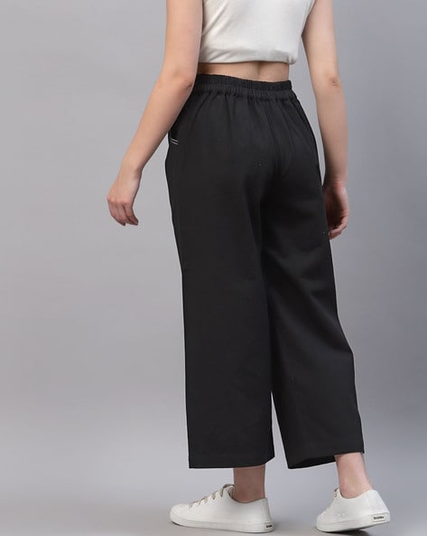 Buy DIBAOLONG Womens Capri Pants Wide Leg Crop Pants Loose Comfy Drawstring  Lounge Pajama Yoga Capris for Women with Pockets Black XL at Amazonin