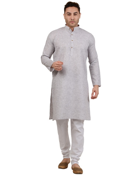 Grey kurta white online pajama