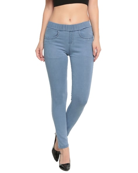 Viscose Plain Skinny Fit Treggings