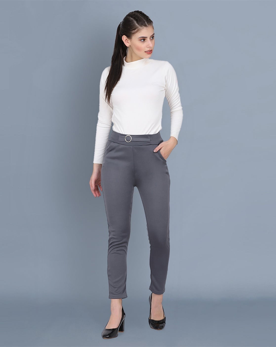 Grey Trousers Women - Hemp Smart Trousers | ADKN UK