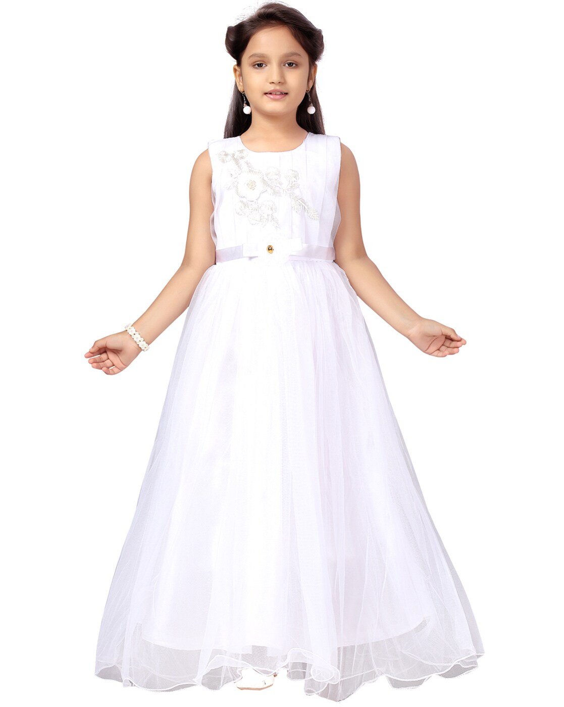 Buy Clobay Fancy Frock Dress for Girls Beige at Amazon.in