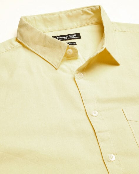 Buy Lemon Yellow Shirts for Men by DENNISLINGO PREMIUM ATTIRE Online