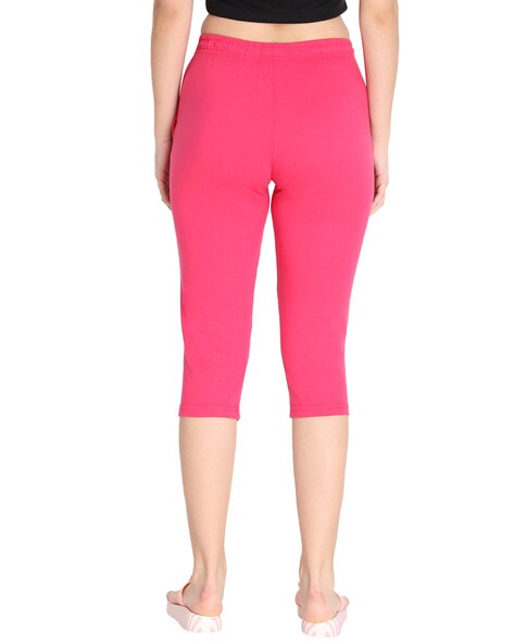 NEVA Women Cotton Capri Pants- Hot Pink