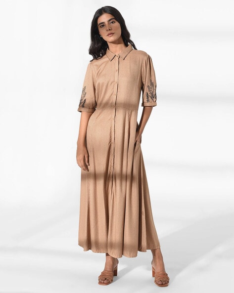 Tan a line clearance dress