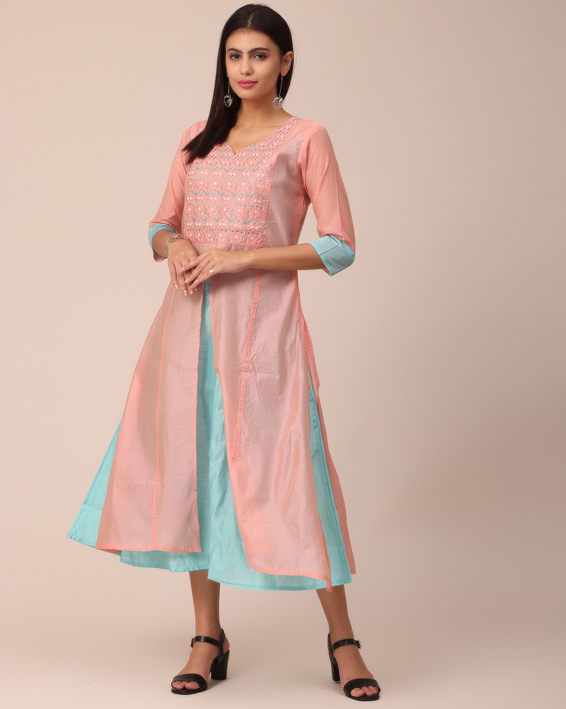 Peach colour kurtis on sale online