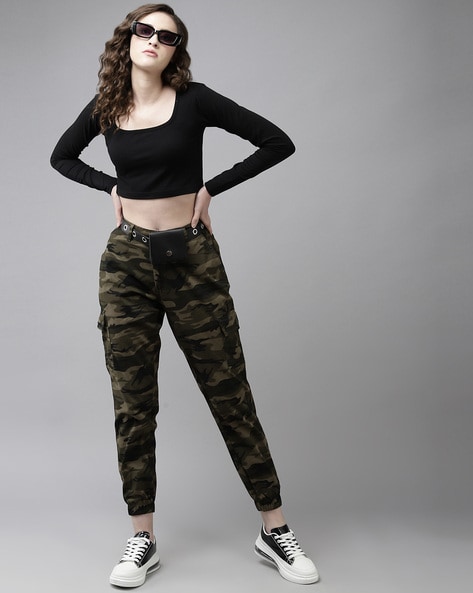 Buy Womens Plus Size Camo Cargo Pants High Waist Slim Fit Camouflage  Jogger Pants Sweatpants with Pockets Camo2 XS at Amazonin