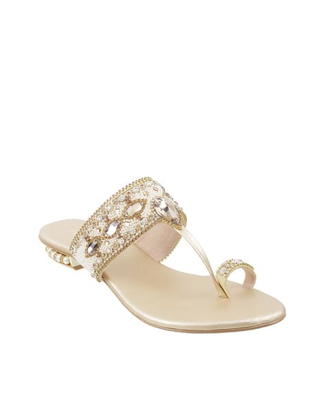 Buy Gold Flat Sandals for Women by Metro Online