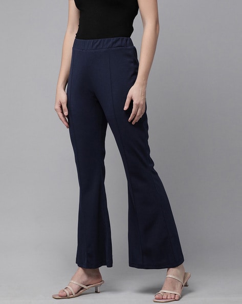 Buy Navy blue Trousers & Pants for Women by Rare Online