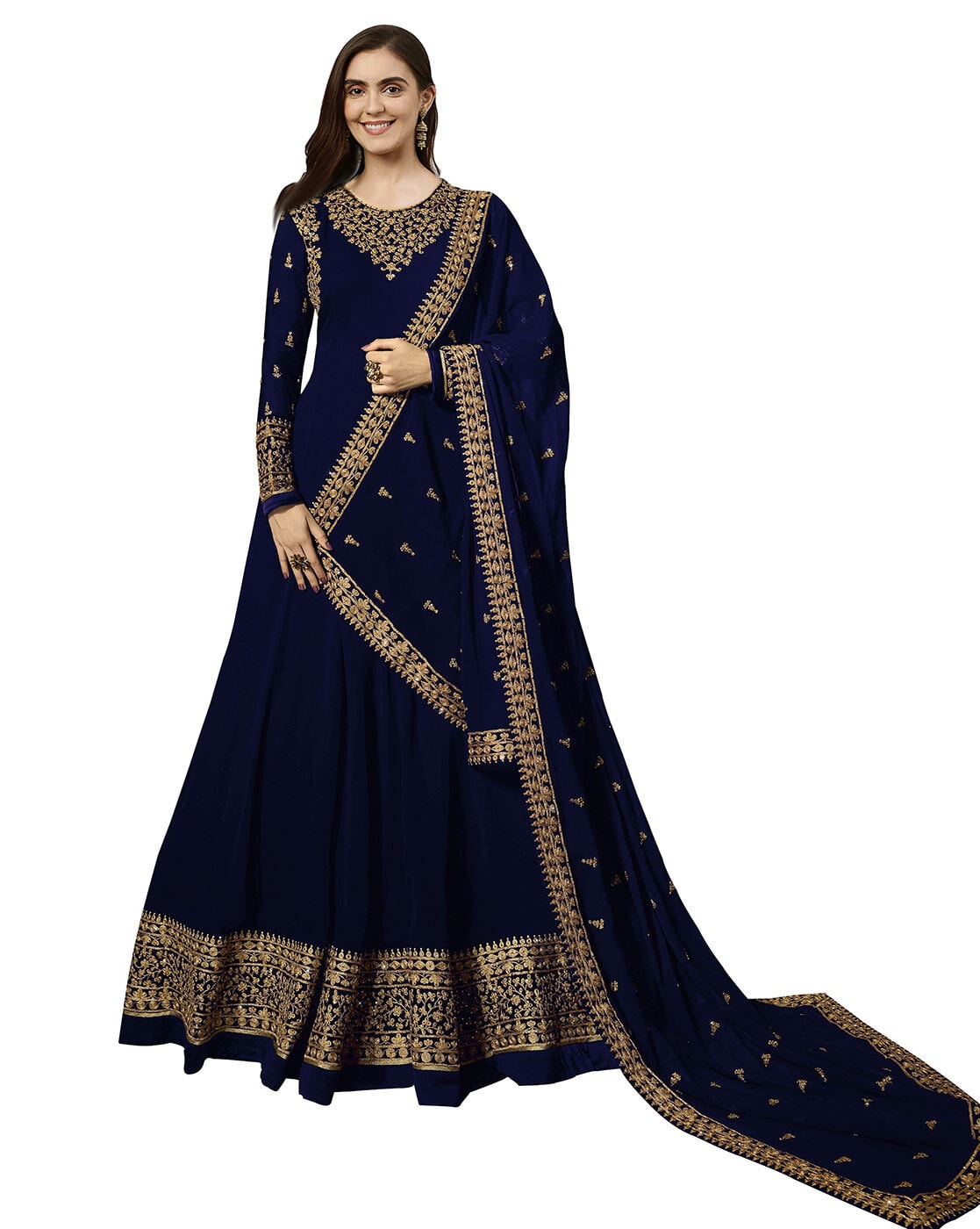 Buy online Embroidered Semi-stitched High-low Suit Set from Suits & Dress  material for Women by Afsana Anarkali for ₹1470 at 66% off