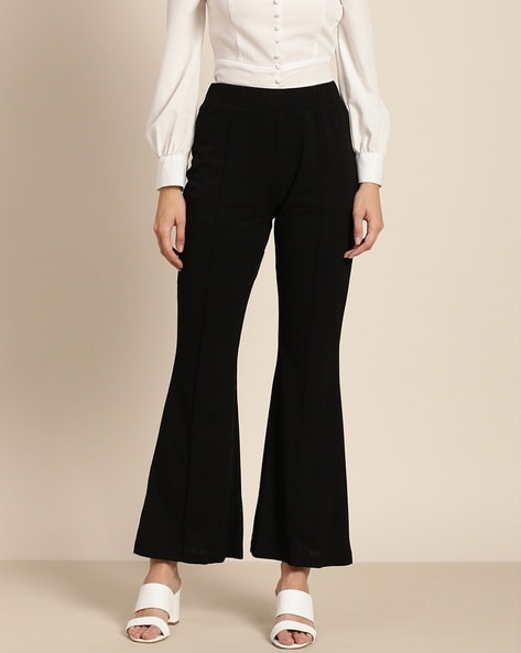 FableStreet Bottoms Pants and Trousers  Buy FableStreet Black High Waist Side  Zipper Turn Up Trousers Online  Nykaa Fashion