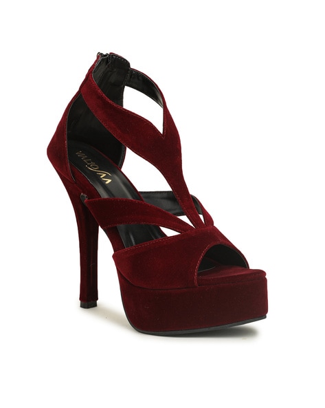 Red strappy platform discount heels