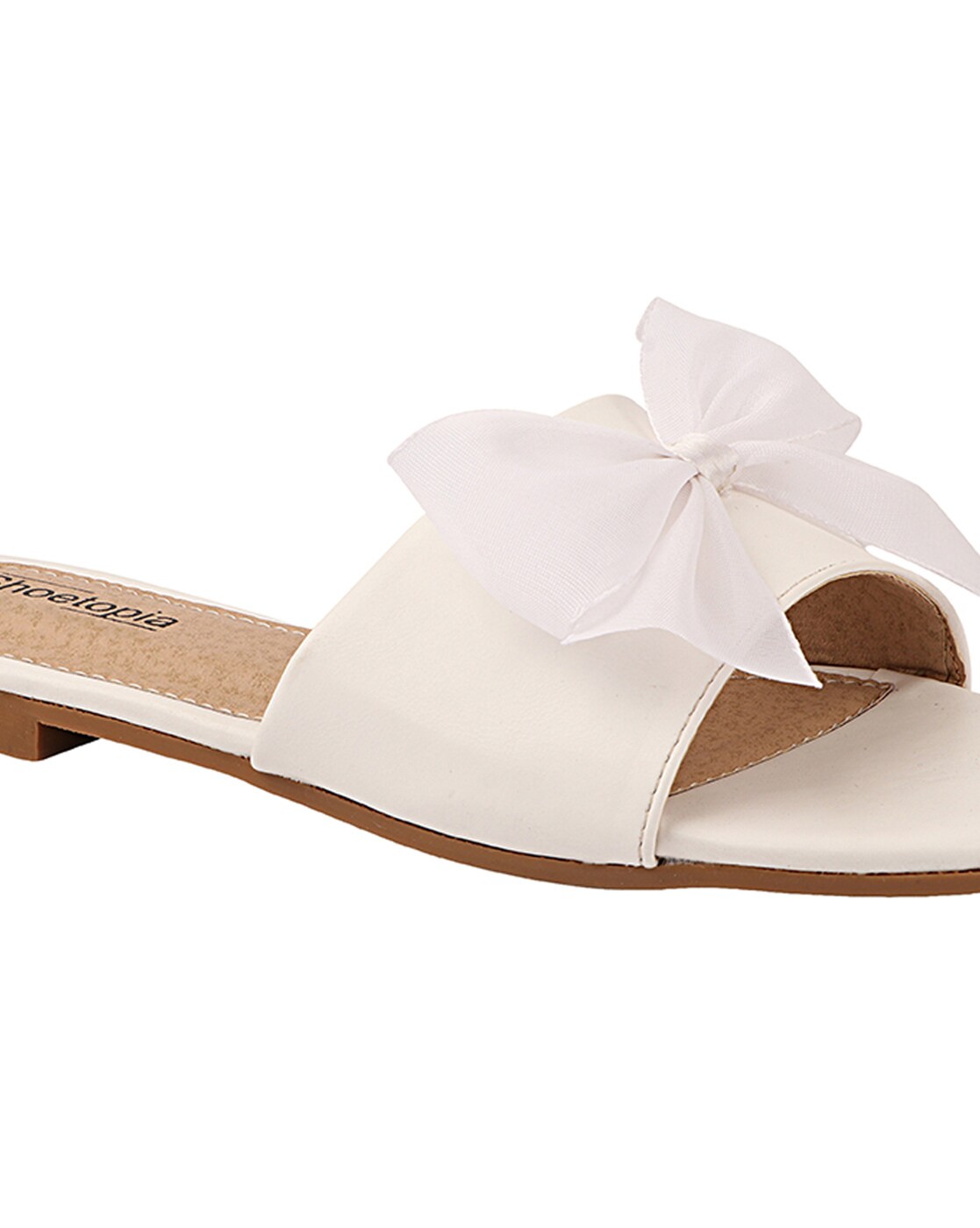 Buy White Flat Sandals for Women by Shoetopia Online Ajio