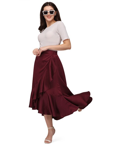 Maroon 2025 envelope skirt