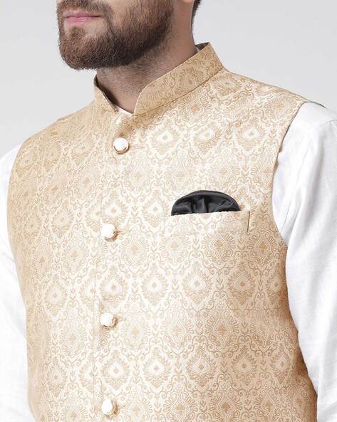 Copper Embroidered Lucknowi Nehru Jacket Design by Ankit V Kapoor at  Pernia's Pop Up Shop 2024