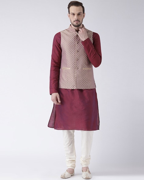 Kurta Pyjama Online | Buy Peach kurta pajama with jacket