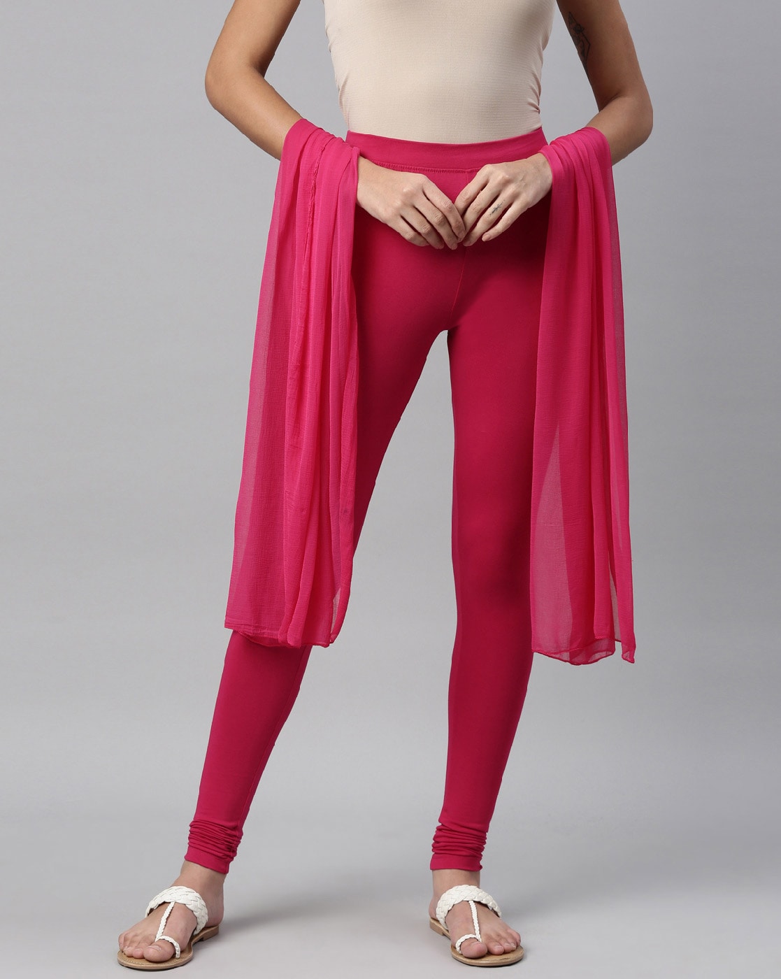 Magenta High Waist Pink Plain Cotton Lycra Churidar Legging, Size: XL, Skin  Fit at Rs 160 in Gautam Budh Nagar