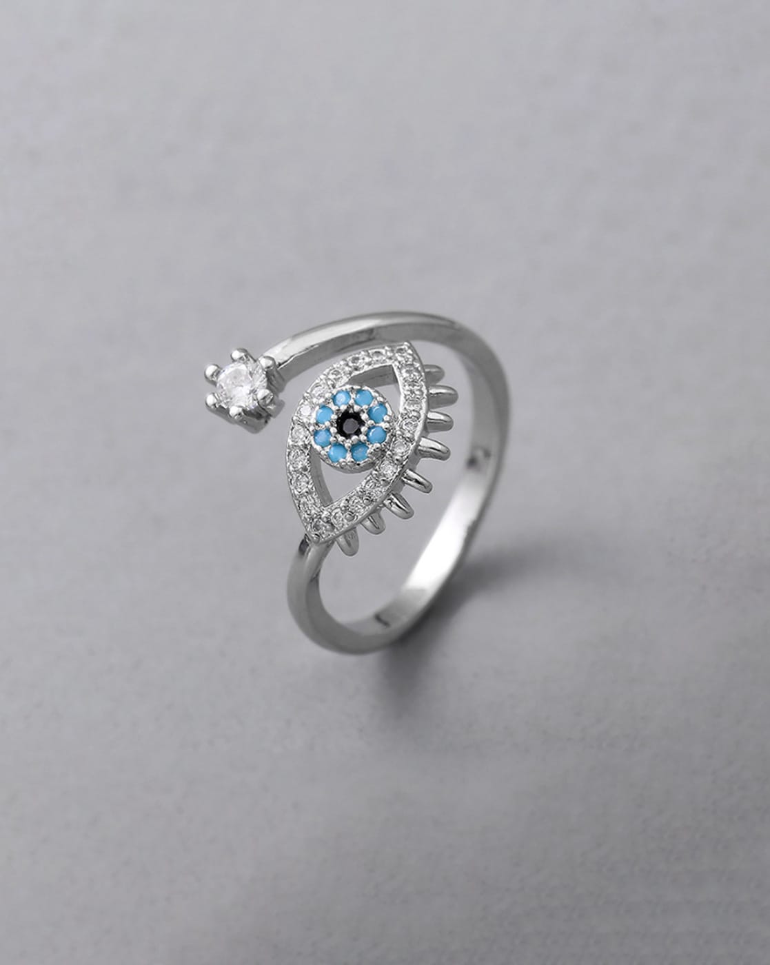 14K Gold & Diamond Evil Eye Ring | Simsum Fine Jewelry – simsumfinejewelry