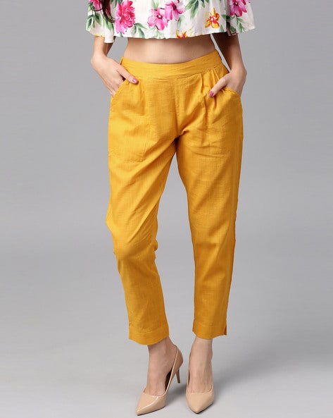 Buy Yellow Trousers  Pants for Women by JAIPURATTIRE Online  Ajiocom